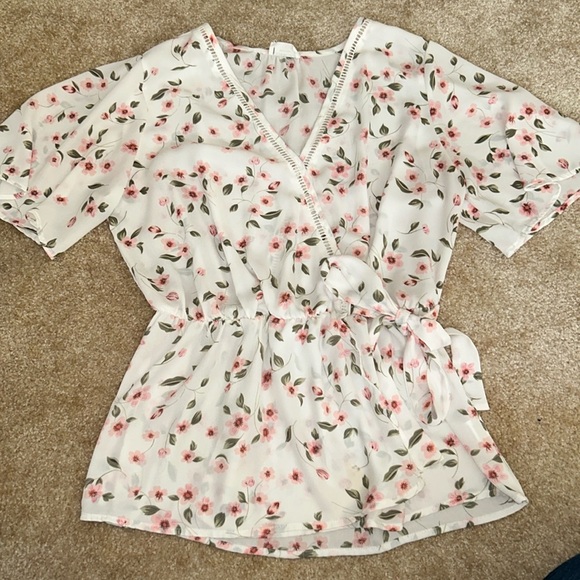 Sienna Sky Tops - Floral Faux-Wrap Top
